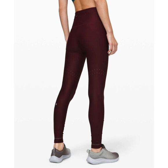 Lululemon Zoned In Tight 27" Inseam Garnet Deep Purple Reflective Size 6 5BBNS - Picture 4 of 12